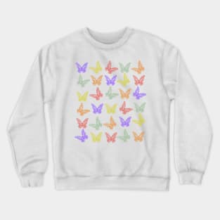 Butterfly Pattern - Different Coloured Backround Crewneck Sweatshirt